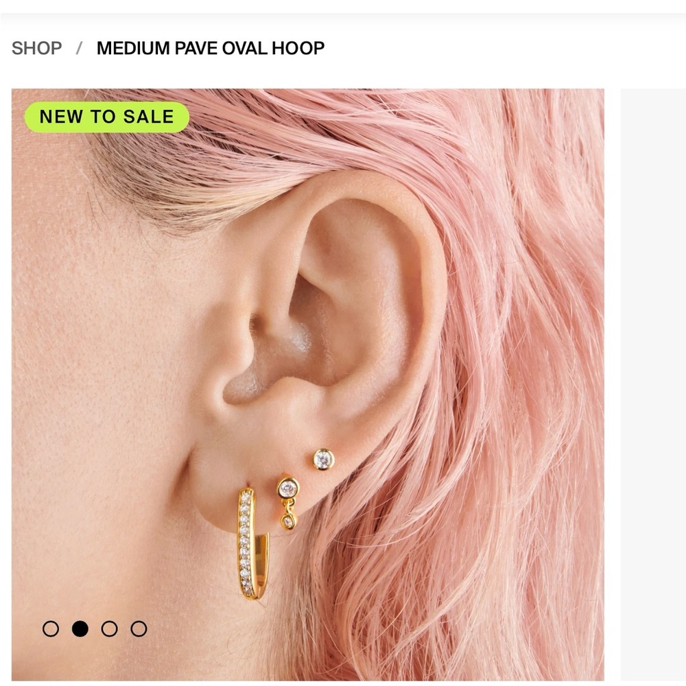 Studs brand medium pave oval hoop Earrings